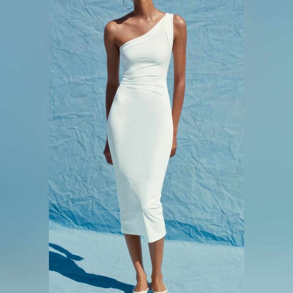 Nwt- Asymmetrical Midi Dress- small